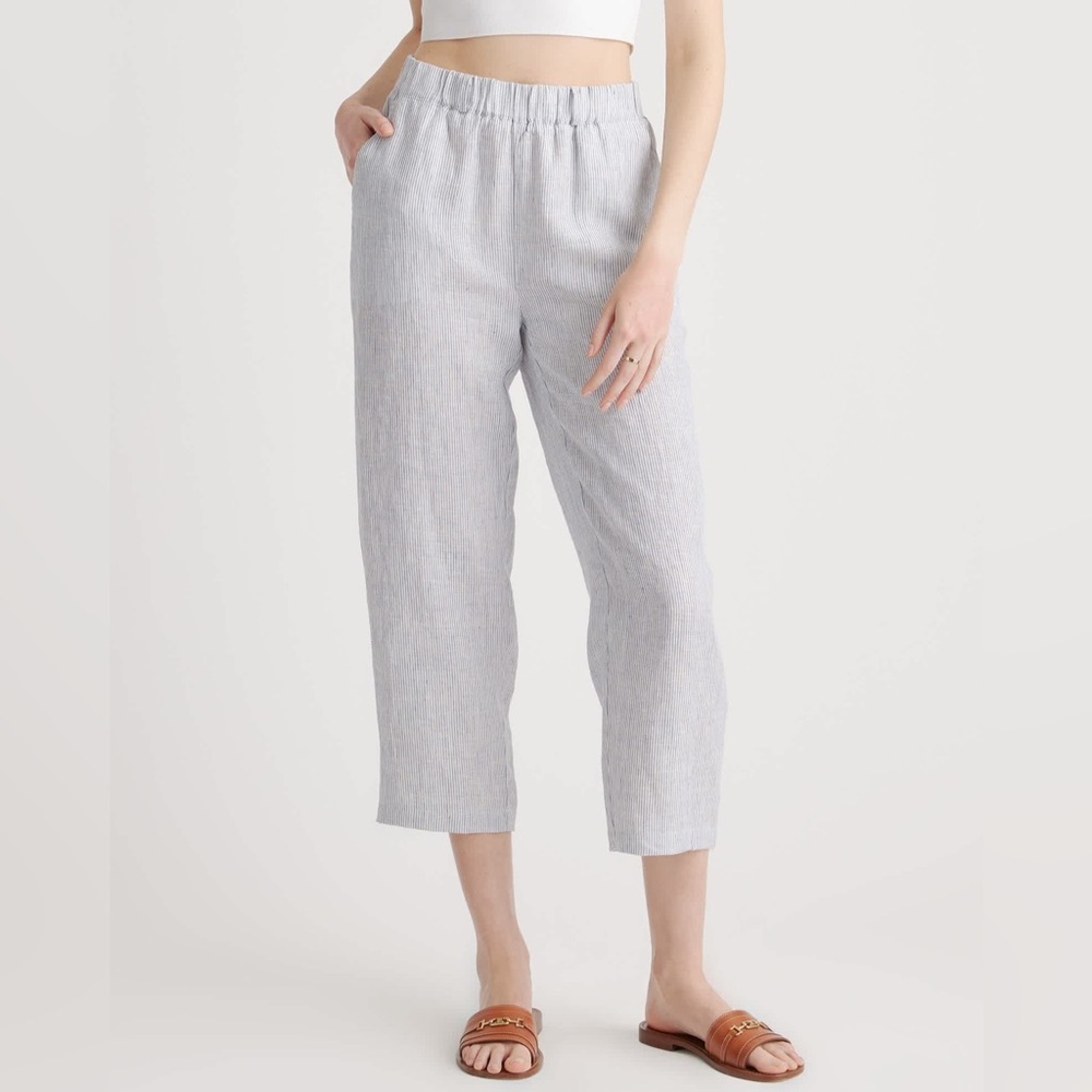 QUINCE pinstriped linen pants